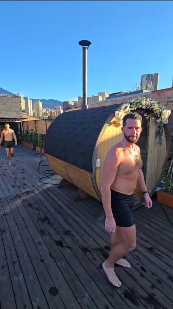 Current barrel sauna on the deck