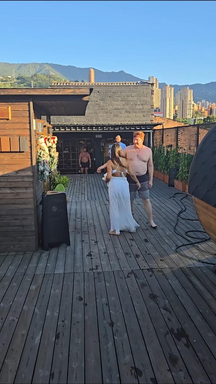 Current rooftop deck looking toward the rooms